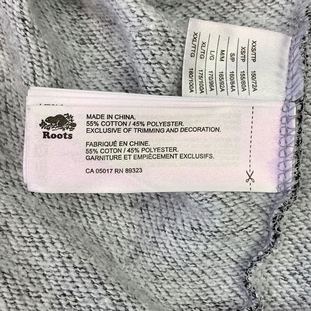 Roots Gray Heathered Fleece Logo Hoodie Dress Size M Medium - Picture 9 of 13